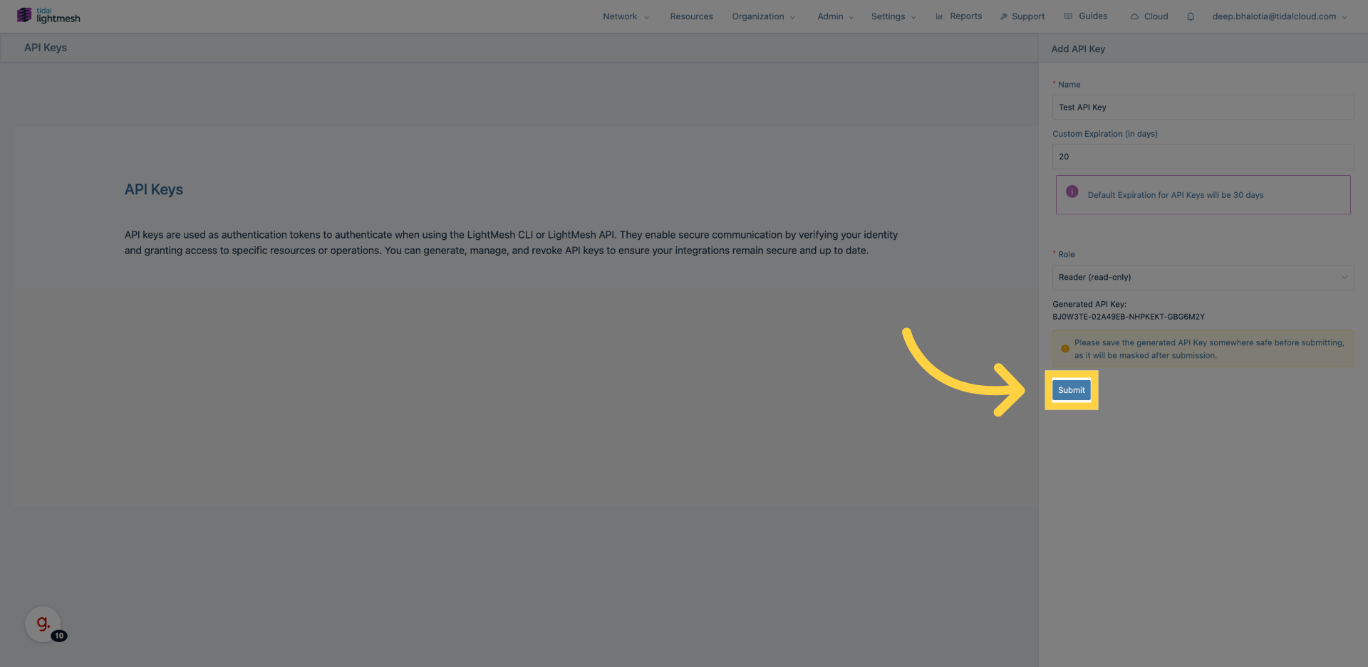 Click &lsquo;Submit&rsquo;