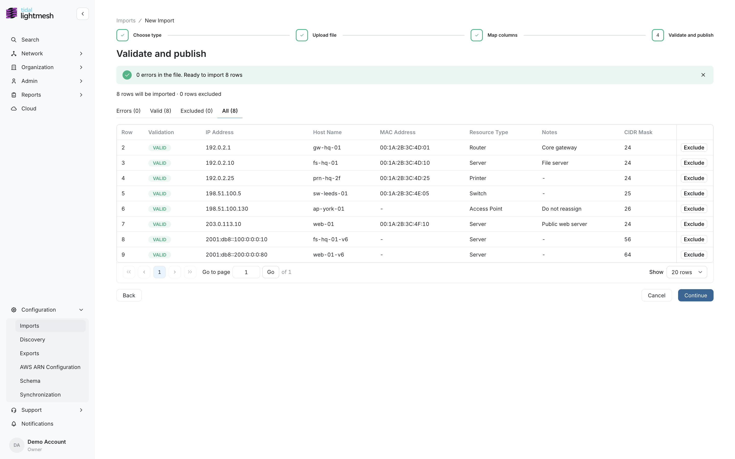 Easy IP IP addresses validated
